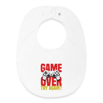Spielende Controller Motiv - Baby Organic Lätzchen - Weiß - Vorne