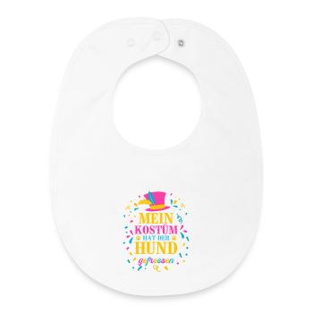Kostüm Hund gefressen – Shirt für Faschingsmuffel - Bavoir bébé bio - blanc - Devant