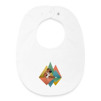 Boxer Dog Geometric - Baby Organic Lätzchen - Weiß - Vorne