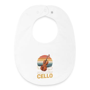 Jouer de mon violoncelle - Bavoir bébé bio - blanc - Devant