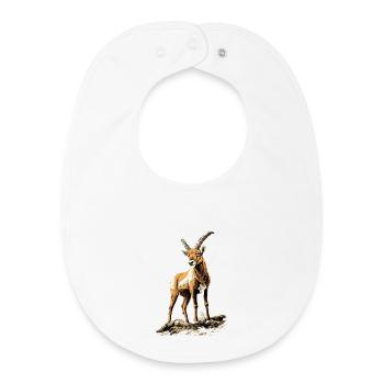 Steinbock Ziege Alpensteinbock Capricorn Ziegen - Baby Organic Lätzchen - Weiß - Vorne