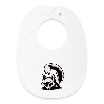 Lunar Fox Silhouette - Baby Organic Bib - white - Front