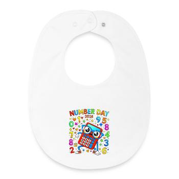 Number Day 2026 Calculator Fun - Baby Organic Bib - white - Front
