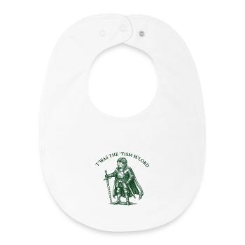 T'WAS THE 'TISM M'LORD – Stolzer Ritter-Frosch - Baby Organic Lätzchen - Weiß - Vorne