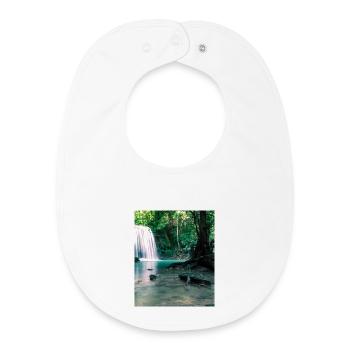 Green Waterfall in the Forest - Baby Organic Bib - white - Front