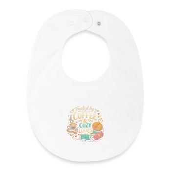 Alimenté par le café et les boucles douillettes - Bavoir bébé bio - blanc - Devant