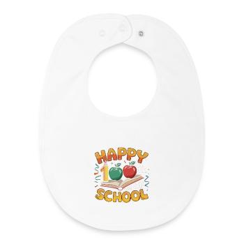 Hundertster Schultag Jubiläumsdesign - Baby Organic Lätzchen - Weiß - Vorne