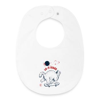 Lo-Fi Rider Cat - Bavoir bébé bio - blanc - Devant