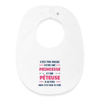 Princess and Pétueuse – daring humor - Baby Organic Bib - white - Front