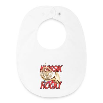 French Horn Classical Rocks Orchestra Horn Player - Baby Organic Bib - white - Front