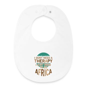 Safari Afrique : Savane faunique du Serengeti - Bavoir bébé bio - blanc - Devant