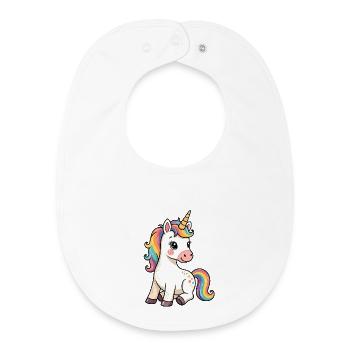 Cute Unicorn - Baby Organic Bib - white - Front