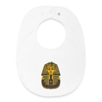 Conception du masque du roi Toufou en or de l’Égypte antique - Bavoir bébé bio - blanc - Devant