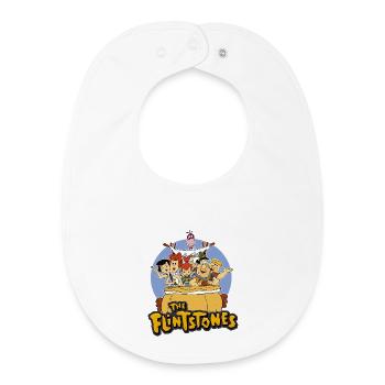 Familie Feuerstein Bedrock Zauber Kessel Trubel - Baby Organic Lätzchen - Weiß - Vorne