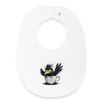 Morning grouch coffee no desire raven bad mood - Baby Organic Bib - white - Front