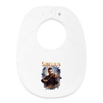 Sibelius Violine im Blitz - Baby Organic Lätzchen - Weiß - Vorne