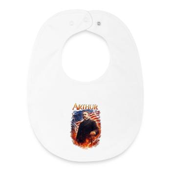 Arthur Tempête patriotique - Bavoir bébé bio - blanc - Devant