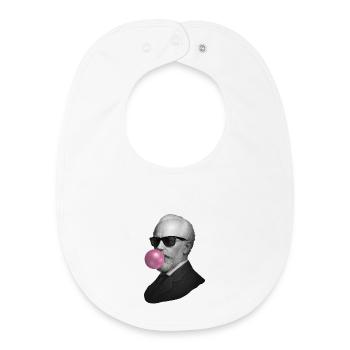 Retro Gentleman with Bubblegum - Baby Organic Bib - white - Front
