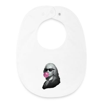 Baroque Portrait Bubblegum Pop - Baby Organic Bib - white - Front