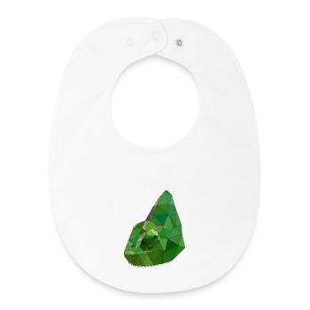 Art géométrique caméléon low poly - Bavoir bébé bio - blanc - Devant