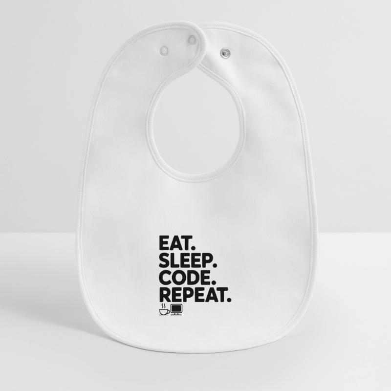 Eat. Sleep. Code. Repeat. Baby Organic Bib