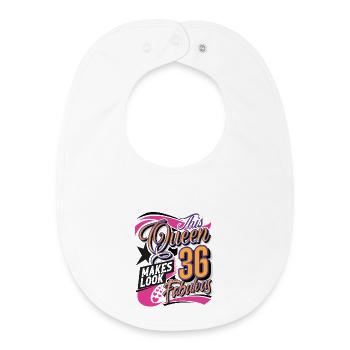 Reine du 36e anniversaire - Bavoir bébé bio - blanc - Devant
