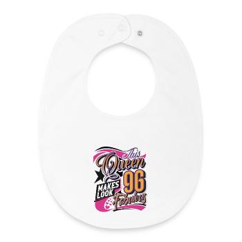 Reine du 96e anniversaire - Bavoir bébé bio - blanc - Devant