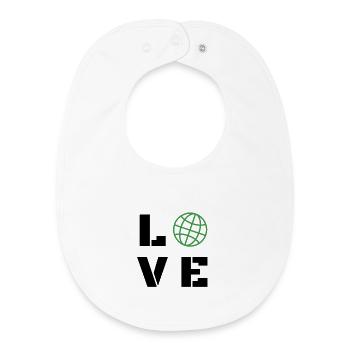 Aimer la Journée de la Terre Écologie, Globe Vert, Art Planète - Bavoir bébé bio - blanc - Devant