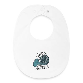 Aqua French Horn Tangle - Baby Organic Lätzchen - Weiß - Vorne
