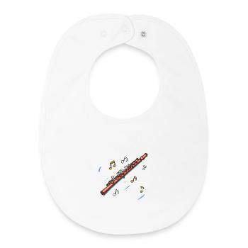 Flute Sketch - Baby Organic Bib - white - Front