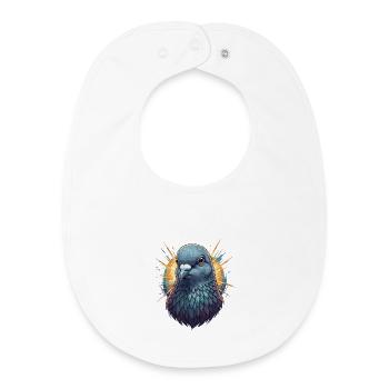 Sunbeam Dove Portrait - Baby Organic Bib - white - Front