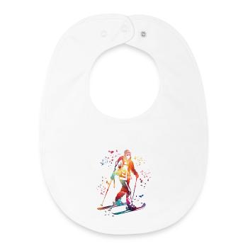 Alpiner Skifahrer Wintersport Skitouren - Baby Organic Lätzchen - Weiß - Vorne