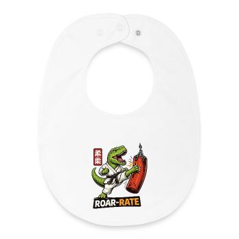 Dino Dojo Roar - Baby Organic Lätzchen - Weiß - Vorne