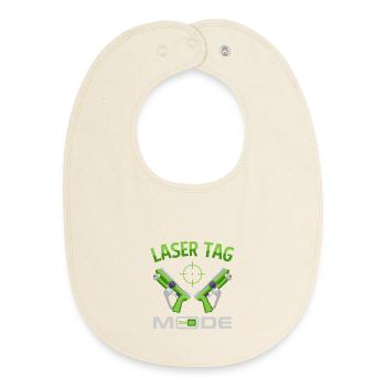Mode Laser Tag sur des Blasters Drôle de Gaming Art - Bavoir bébé bio - écru doux - Devant