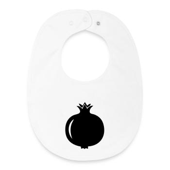 Pomegranate Silhouette – Exotic Fruit Design - Baby Organic Bib - white - Front