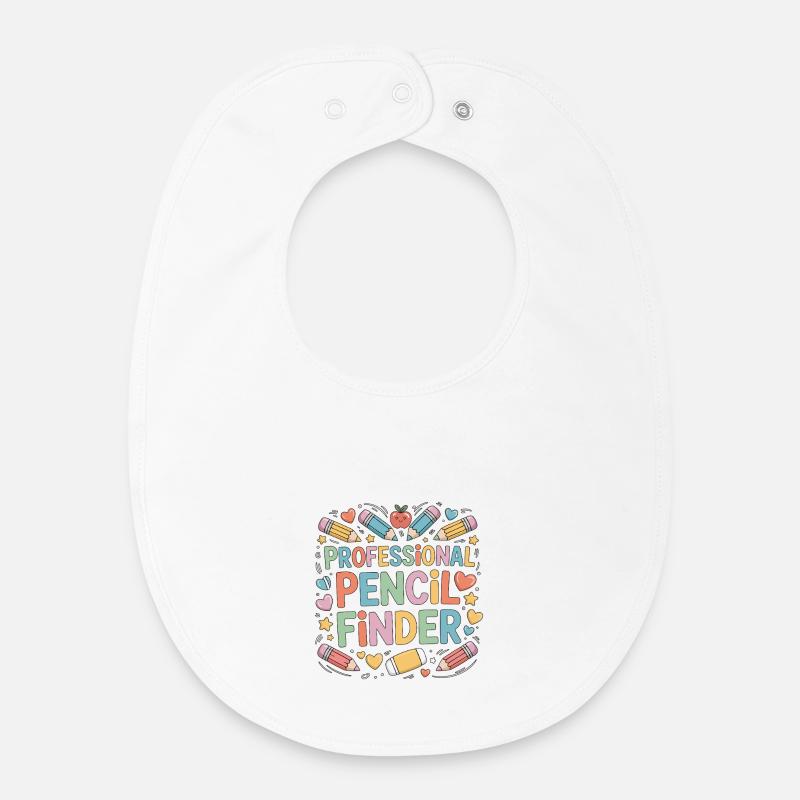 Enseignant professionnel du crayon en primaire - Bavoir bébé bio - blanc