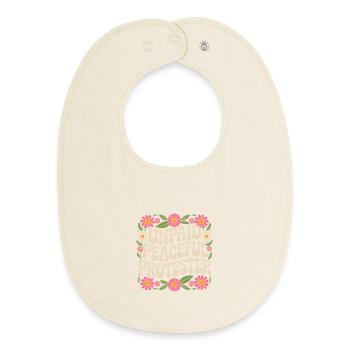 Unpaid Peaceful Protester Activist Saying Demo - Baby Organic Bib - soft Ecru - Front