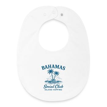 Saut d’île en île au Club social des Bahamas - Bavoir bébé bio - blanc - Devant