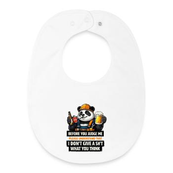T-shirt Panda Rebel Attitude - Bavoir bébé bio - blanc - Devant