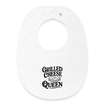 Königin des gegrillten Käses - Baby Organic Lätzchen - Weiß - Vorne