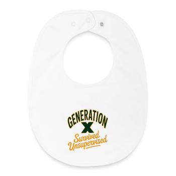 La génération X a survécu sans surveillance - Bavoir bébé bio - blanc - Devant