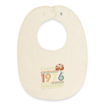 Original 1976 Vintage Retro Geburtstag Geschenk - Baby Organic Bib - soft Ecru - Front
