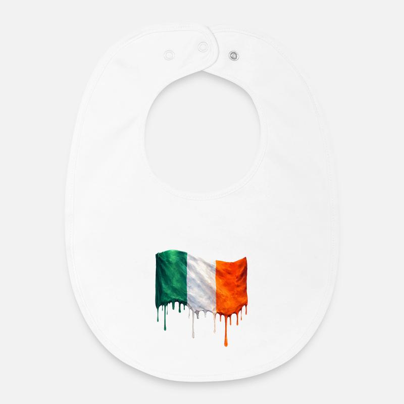 Drapeau irlandais couleur colorée - Bavoir bébé bio - blanc