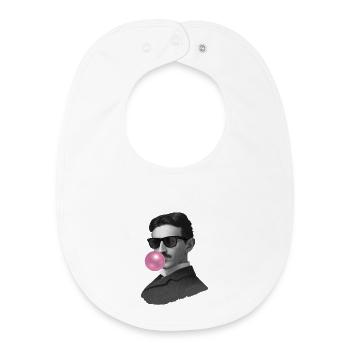Nikola with chewing gum and sunglasses - Baby Organic Bib - white - Front