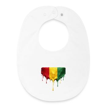 Drapeau de Guinée dans l’art en drop art - Bavoir bébé bio - blanc - Devant
