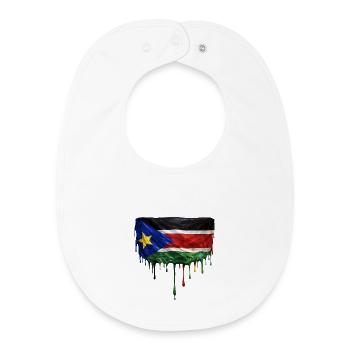 South Sudan Flag Drop Art - Baby Organic Bib - white - Front