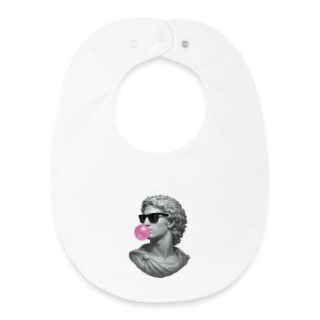 Alexander der Große mit Kaugummi und Sonnenbrille - Baby Organic Lätzchen - Weiß - Vorne