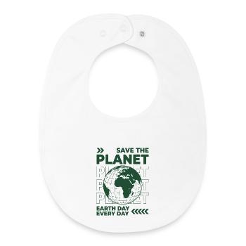 Chemise Save The Planet Environnement de la Journée de la Terre - Bavoir bébé bio - blanc - Devant