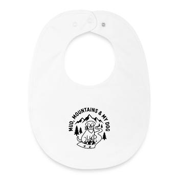 Schlammberge und mein Hund-Design - Baby Organic Lätzchen - Weiß - Vorne