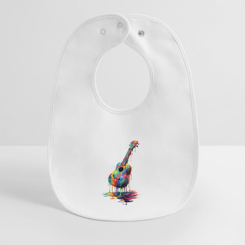 Ukulele mit tropfender Farbe Baby Organic Lätzchen